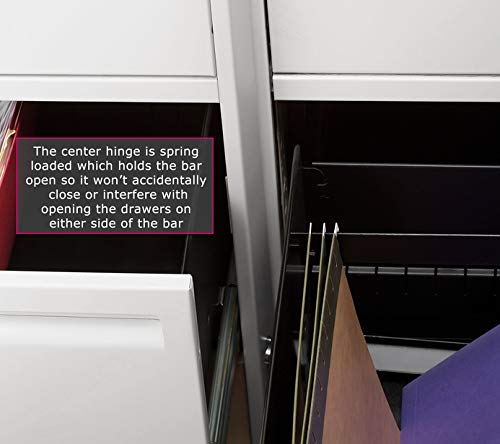 File Cabinet Locking Bar With Drill Bit - Beige - 46" Long - For Use On A 4 Drawer File Cabinet #TOP4