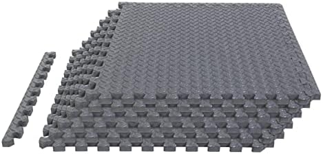 Mat Block Interlocking Foam Tiles Puzzle Mats for Floor 24 SQ FT, 1/2 Inch, 6 Tiles, EVA Gym Mat Flooring Exercise Equipment Mat for Home Gym Equipment, Grey