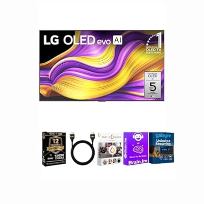 LG 55 inch Class G5 Series OLED evo 4K UHD AI Smart TV with Streaming Bundle HDMI Cable and 12 Month CPS Warranty for Stunning Picture Clarity and Ultimate Home Entertainment