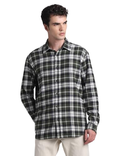 Image of Jack & Jones Men Cotton Blend Solid Regular Fit Shirt