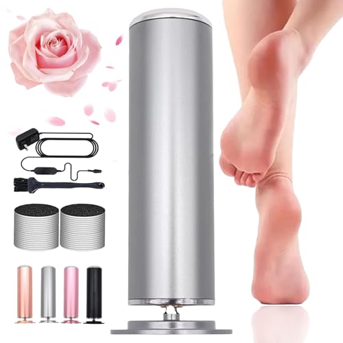 Ponceuse pieds Mielle pour peaux mortes avec vitesses réglables et kit accessoires argent