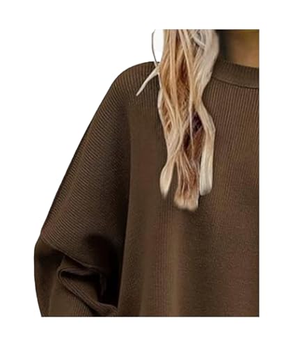 Image of SEMATOMALA Women's Oversized Plain Batwing Sweaters Fall Winter Crewneck Trendy Pullover Knit Jumper Tops