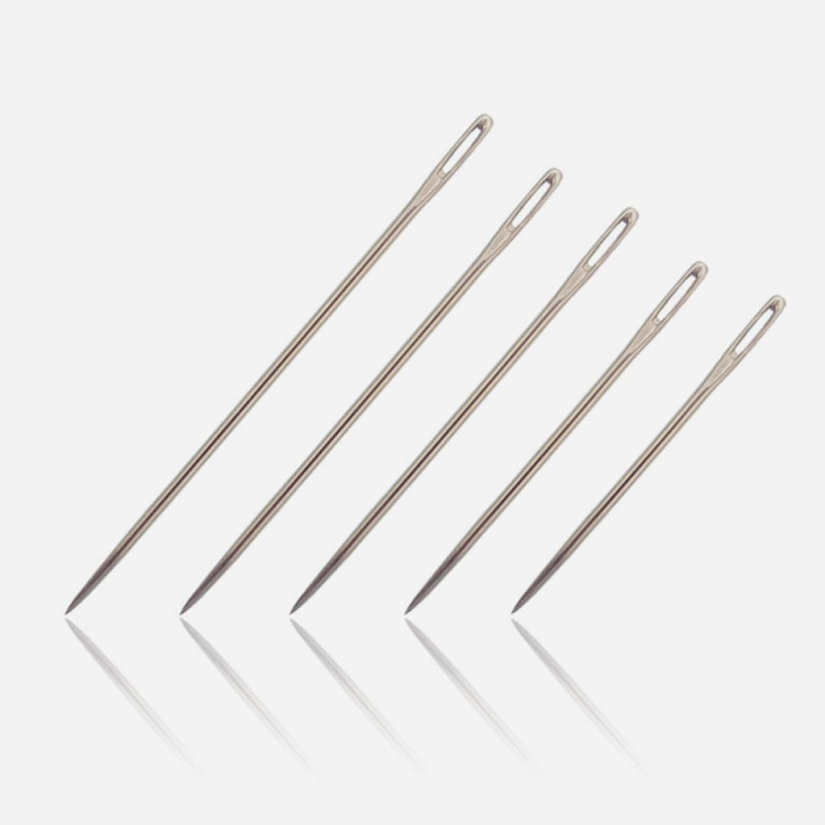 GOOHOCHY Hand Sewing Needles with Large Eyes with Storage Box 5 Sets Stainless Steel Portable Lightweight Embroidery Accessories for Crafting, Knitting, and Weaving Supplies