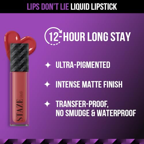 Image of Staze Lips Don't Lie Liquid Lipstick (Pack of 2)