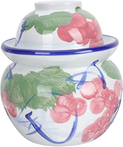 Tarro de cerámica para encurtidos, fermentación, Ceramic Pickle Jar with Water Seal Airlock Lid - Perfect for Fermenting Kimchi, Sauerkraut, and Snacks