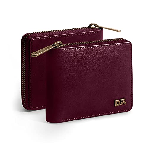 Image of DailyObjects Women's Zip Wallet | Made with Vegan Leather Material | Carefully Handcrafted | Holds up to 8 Cards | Slim and Easy to Fit in Pocket | Coin Pocket with Button Closure