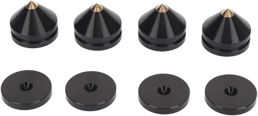 4 Sets Speaker Spike Pads Isolation Mat Amplifier Support Stand Feet Base Shock Absorption Amps Speaker Isolation Feet(Black)