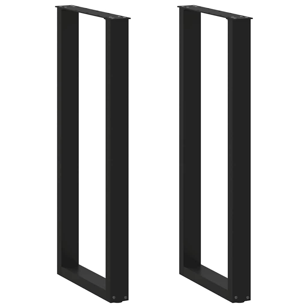 SXZenSpace U-Shaped Bar Table Legs 50x110cm Black Powder-Coated Steel with Adjustable Feet Sturdy Modern Design for Kitchen Breakfas...