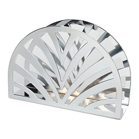 Napkin Holder Round Metal Serviette Holder Hollow Design Freestanding Tissue Dispenser for Home and Kitchen Counter Tops Dinner Tables Picnic Tables Cover
