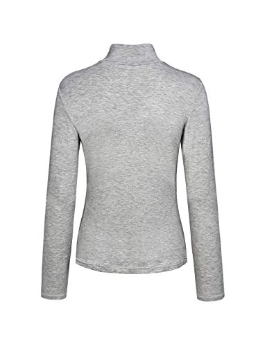 Image of Kindcall Womens Slim Fitted Mock Turtleneck Tops Long Sleeve Lightweight Base Layer Shirts