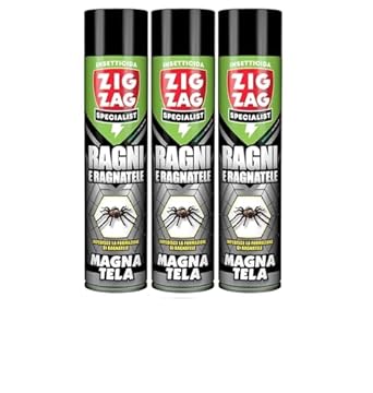 3 PEZZI Zig Zag Magnatela Maxi Formato da 600ml - Insetticida Ragni con Azione Residuale, Efficacia Immediata, Protezione Elevata, Facile Utilizzo,Evita la formazione di ragnatele.Made in Italy