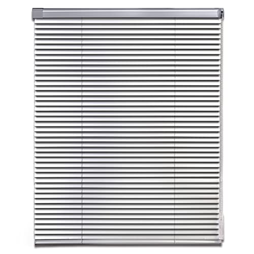 Persianas venecianas de aluminio gris con varilla de control para ventana 2