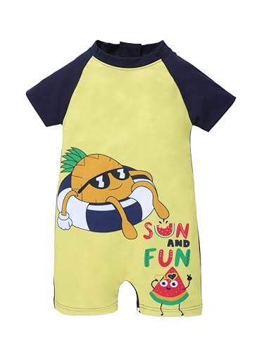 Image of KiddoPanti Boys & Girls Half Sleeve Mid Thigh Length Swim Suit