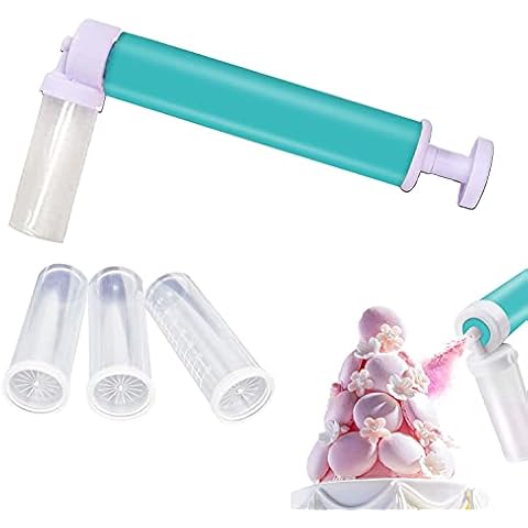 Manual Airbrush for Cakes,DIY Baking Cake Airbrush Decorating Tools for Cupcakes Cookies and Desserts (Blue) Cover