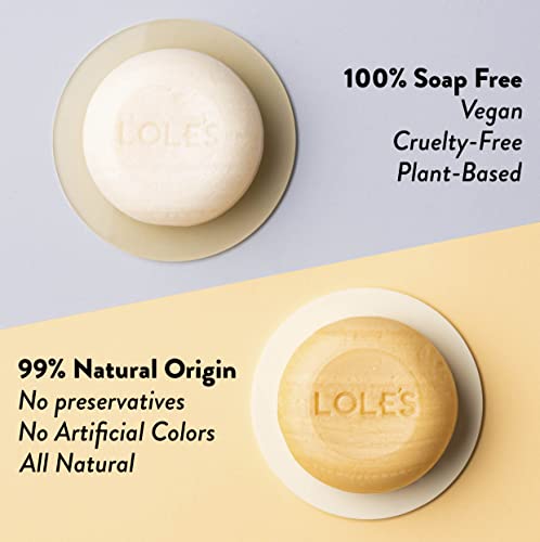 LOLE’S Shampoo- und Conditioner-Bar, 2-in-1 mit Kokosöl für normales Haar, Volumen & Stärke, 99% natürlichen Ursprungs, nachhaltig gewonnen, 100 g