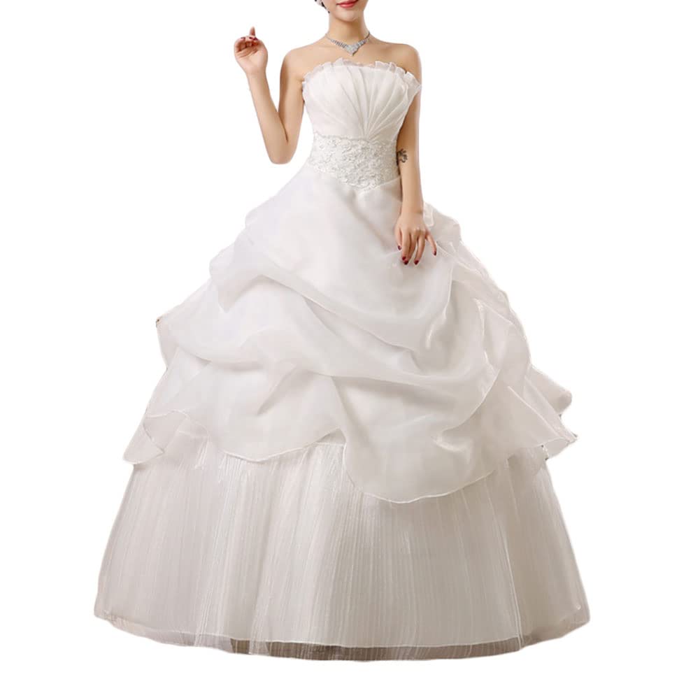 Vestido de Novia Largo para Mujer A-Línea Sin Mangas Vestido de Fiesta Festivo Vestido Palabra de Honor Princesa Noche Vestir Largo Bola Vestido