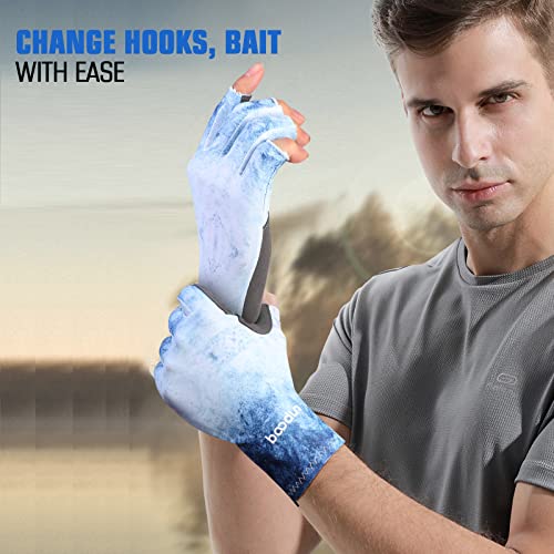 Tagvo Fishing Gloves, Upf50+ Fishing Gloves Uv Protection Gloves, Lycra Breathable Non-Slip Microfiber Leather Fabricfishing Glove, Sun Protection Gloves Men Women For Outdoor, Kayaking, Rowing #TOP4