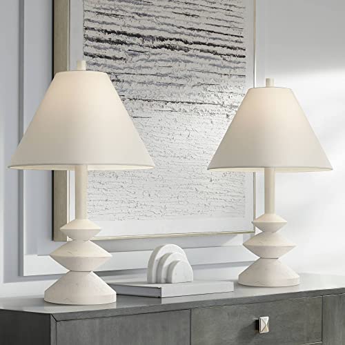 Lámparas de mesa modernas 24.5" blancas juego de 2