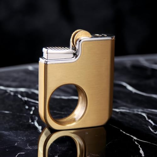 Encendedor de rueda con anillo creativo, llama suave recargable miniatura 2