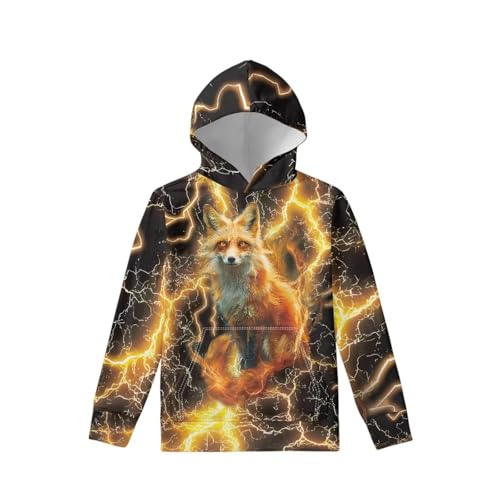 Image of WELLFLYHOM Boys Hooded Sweatshirts Hoodie Pullover Cool Graphic Crewneck Blouses Size 6-16