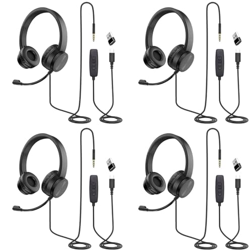 Casque USB antibruit pack de 4 idéal pour le télétravail sur Skype