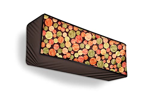 Image of Stylista Split ac cover for indoor and outdoor unit of 2 ton ac waterproof and dustproof Brown Circular pattern