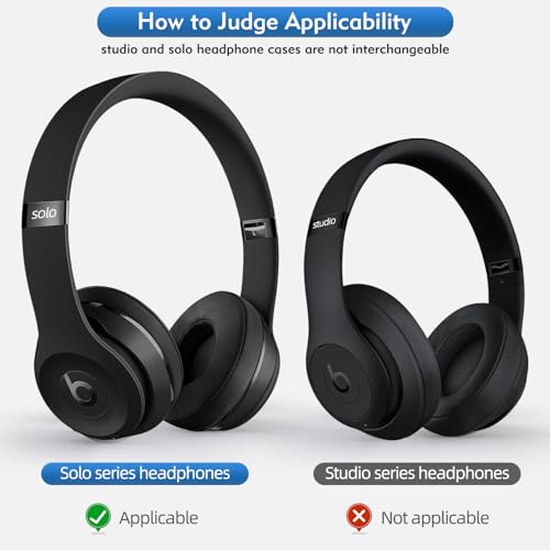Beats Solo 2 y 3 Repuesto de Almohadillas Auriculares | Almohadillas de Repuesto para Beats Hechas de Cuero Proteico y Espuma Viscoelástica, Suaves y Duraderas miniatura 3