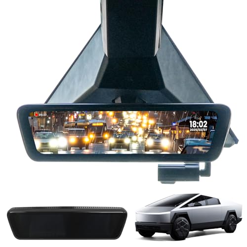 TESCYBERMODS Mirror Dash Cam Backup Camera for Cyber Truck, 8.2' HD Smart Rearview Mirror with Front/Rear Recording, WiFi Connection, Night Vision, Touch Screen, IP68 Waterproof Structure