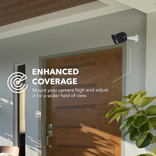 Image of Wasserstein Adjustable Metal Wall Mount for Arlo Essential 3rd Gen /2nd /1st /Go 2 /Arlo Pro (6th Gen) /Pro 5S 2K /Pro /4 /3 /Ultra (3rd Gen) /Ultra 2 /Ultra & Ring Stick Up Cam (Battery /Plug-In) (4-Pack, White)
