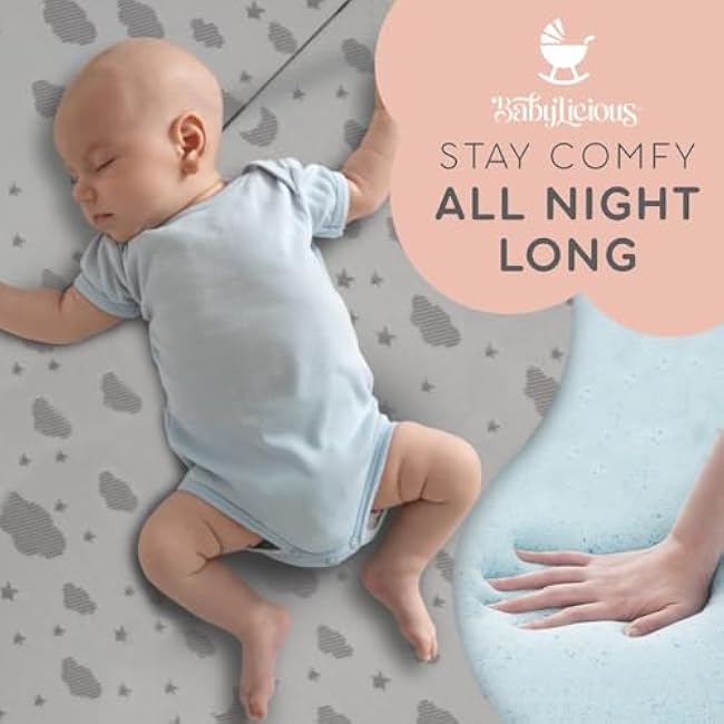 Waterproof Pack and Play Mattress Topper | 38 x 26 x 1.5 | Trifold Style - Breathable Soft Plush Foam - Portable Mattress Topper- Baby Foam Mattresses for Babies