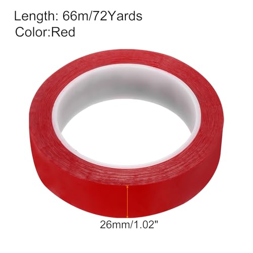 Image of uxcell 1 Rolls Red 1.02 Inch x 72 Yards Polyester Film Electrical Tape PET Tape High Temperature Heat Resistant Tape for Transformer Motor Wire 5S Positioning Logo,26mm x 66m