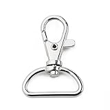 Generic Silvery 1 Inch Inside Diameter D-ring Lobster Clasp Claw Swivel Eye Lobster Snap Clasp Hook for Strap Pack of 30