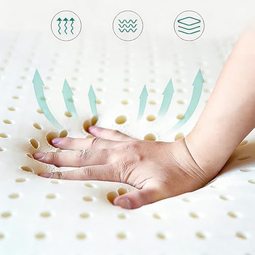 Cubrecolchón de látex natural portátil y grueso para cama 4