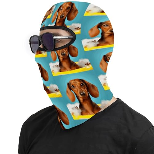 Pasamontañas para hombres y mujeres con estampado de perro salchicha, máscara térmica para la cara, protección para clima frío, equipo para motocicleta y esquí, máscara de invierno para hombres y mujeres miniatura 4