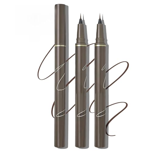 Delineador Líquido Ultra Fino Marrón 2Pcs miniatura 1
