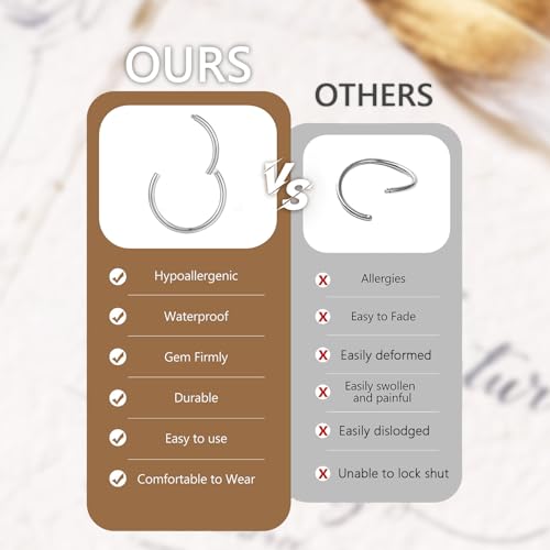 14K Gold Stud Hoop Earrings Stack Set for Women Men:Hypoallergenic Surgical Steel Seamless Earrings,Dainty Small Flat Back earrings for Cartilage Helix Tragus Multiple Piercing Jewelry 6