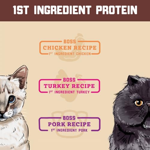 Boss Cat Complete & Balanced Freeze Dried Raw Diet for Cats, Pork Recipe, 9 oz Bag
