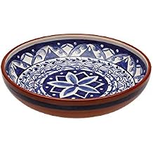 Casafina Ceramic Terracotta 12 Pasta Serving Bowl - Alentejo Terracotta Collection, Blue-White | Dishwasher Safe Dinnerware | Food Safe Glazing | Restaurant Quality Tableware
