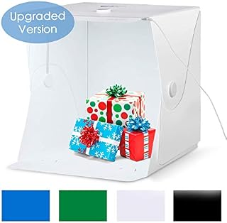 amzdeal 16x16 Inch Portable Studio Light Box, Folding Photography Studio with LED Light