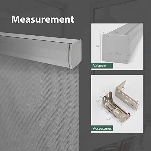 Yoolax Motorized Solar Shade Romote Control Light Filtering Roller Blinds Transparent Sight Auto Window Blinds (Grey) #TOP4