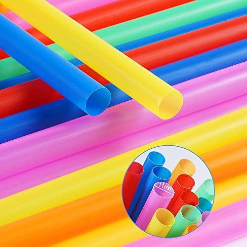 100 Pcs Jumbo Smoothie Straws,Colorful Disposable Wide-Mouthed Large Straw. #TOP2