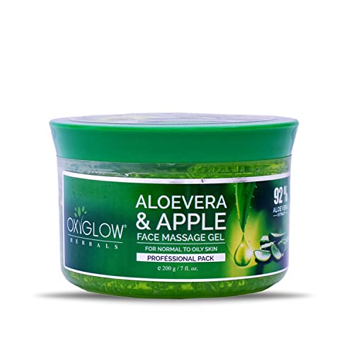 OxyGlow Herbals Alovera Apple Face Massage Gel- For Natural Glowing & Healthy Skin| Deeply Nourishes- 200 Gm (Pack of 1)