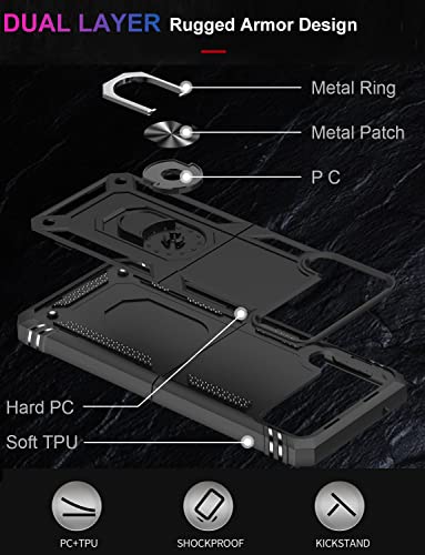 Ikazz JSHI-GX-Z FLIP 4-BLACK For Galaxy Z Flip 4 Case,Military Grade Shockproof Heavy Duty Protective Phone Case Pass 16Ft Drop Test thumb #1