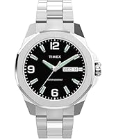 TIMEX Men's Essex Day & Date Stainless Steel Bracelet Watch, Silver, 46 mm