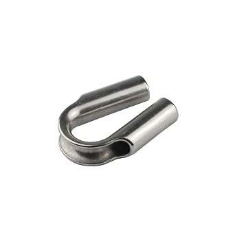 3/8 (10mm) Stainless Steel Tube Thimble, Hollow Cable Sleeve for Wire Rope Loop Protection, Tubular Insert for Cable Routing, Outdoor & Railing Use (2 Pack)