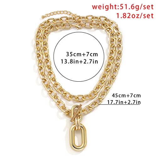 Jovono Chunky Choker Necklaces Thick Layered Necklace Chain Punk Accessories for Women3