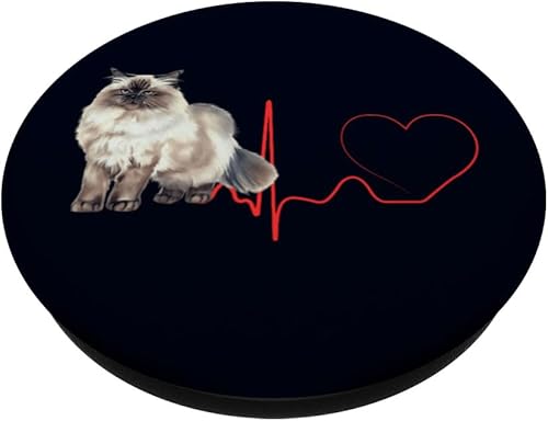 Miniatura 2 de Sonido de latido del corazón del gato del Himalaya Funny I Love My Cat PopSockets intercambiables PopGrip