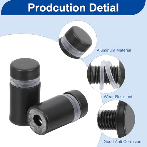 Image of uxcell 24 Pcs Standoff Screws, 1 /2 inch x 0.8 inch Stainless Steel Advertising Screws Wall Standoff Mounts Hardware for Acrylic Picture Frame Glass Signs Hanging, Black