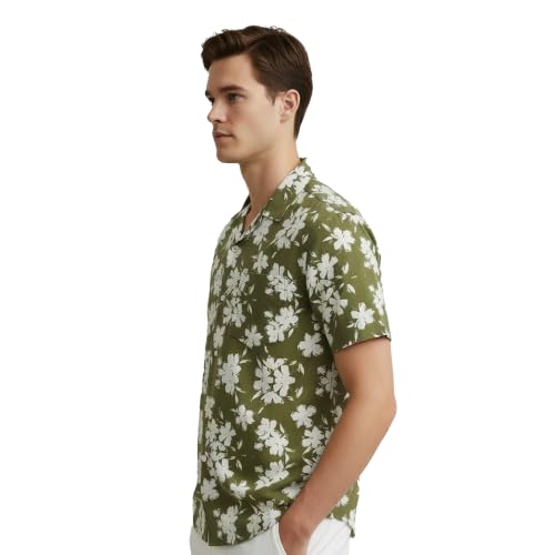 Image of LSD Men's Printed Casual Shirt - Half Sleeve Cuban Collar Regular Fit Trendy Stylish Viscose Shirt for Men, Office Party