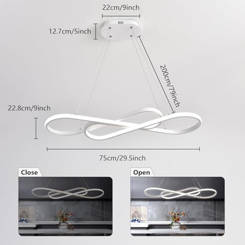 Image of Dimmable Color Changing Modern LED Pendant Chandelier